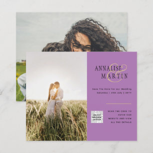 Papier PHOTO BUDGÉTAIRE FAIRE-PART DE MARIAGE Purple Berr