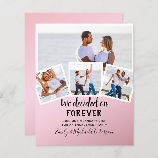 PAPIER PHOTO BUDGÉTAIRE FIANÇAILLES CITER INVITATIONS - N (Devant / Derrière)