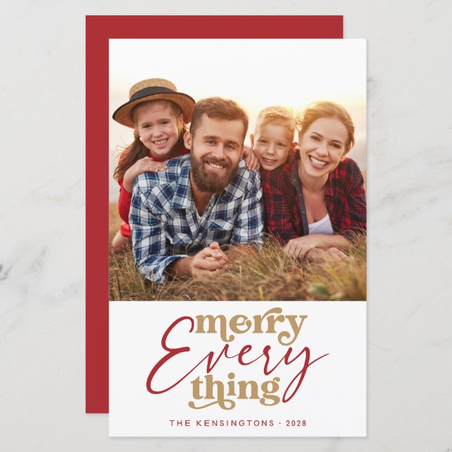 Papier Photo de vacances joyeuses rétro à petit budget (Devant / Derrière)