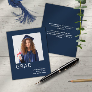 Papier Photo du budget 2022 Graduation Faire-part de la M