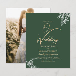 Papier Photo Faire-part de mariage JUNIPER GREEN Modern