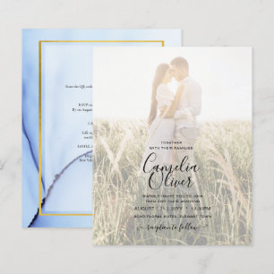 Papier PHOTO FAIRE-PART DE MARIAGE Marine Blue Gold INK L