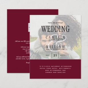 Papier PHOTO FAIRE-PART DE MARIAGE superposition Texte bu