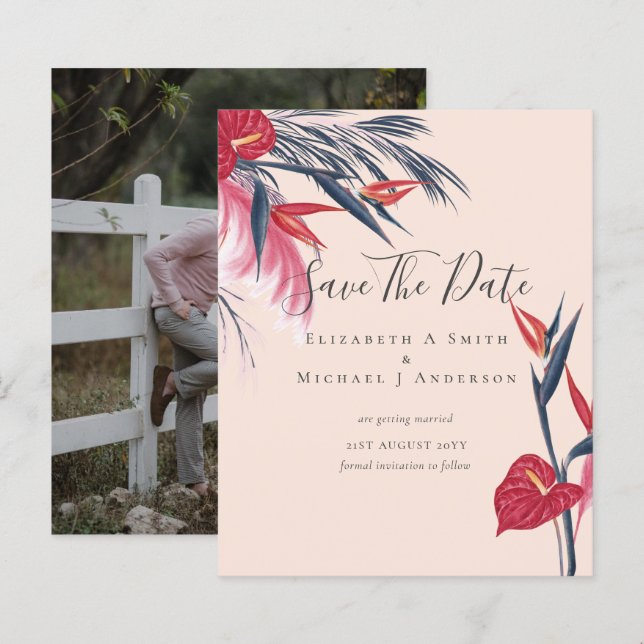 Papier PHOTO LA MOINS CHÈRE Enregistrer Dates Pampas Gras (Devant / Derrière)