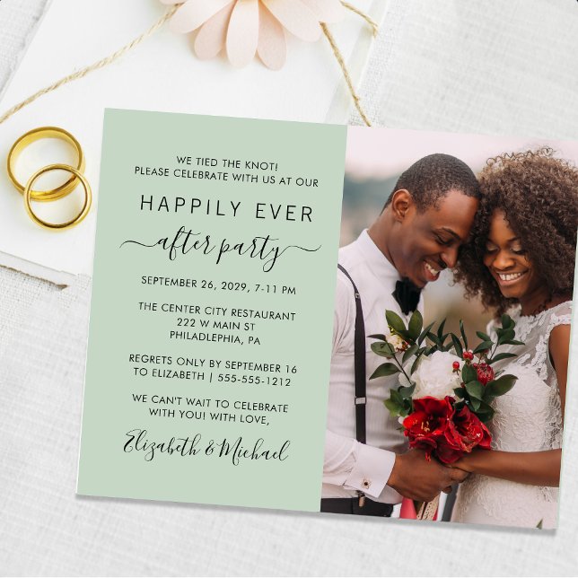Papier Photo mariage Heureusement Jamais Après Sage Invit (Créateur téléchargé)