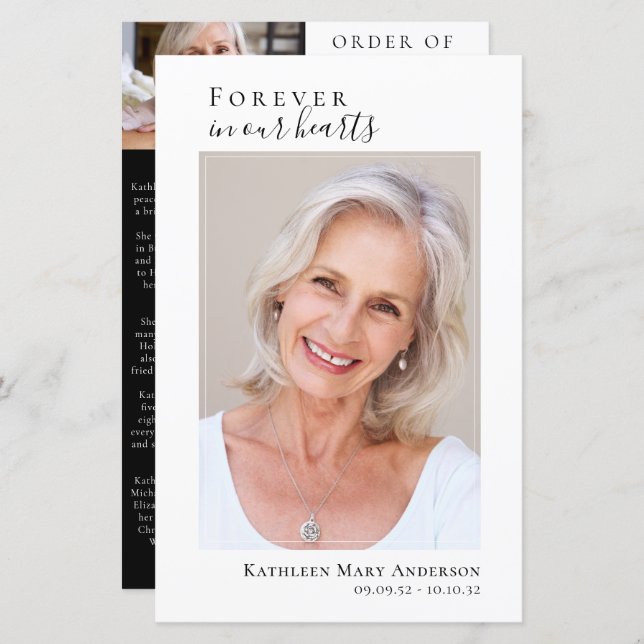 Papier Photo Memorial Funeral Celebration of Life Program (Devant / Derrière)