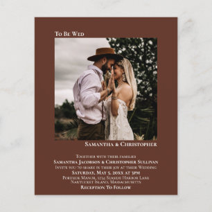 Papier Photo minimaliste Invitation BUDGET Brown Mariage