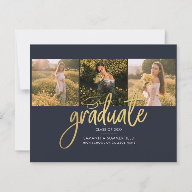Papier Photo Moderne Graduate 2025 Faire-part de graduati (Devant)