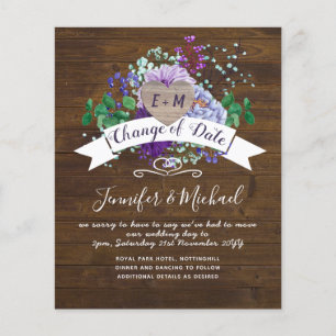 Papier Photographie de coeur rustique Violet Floral CHANG