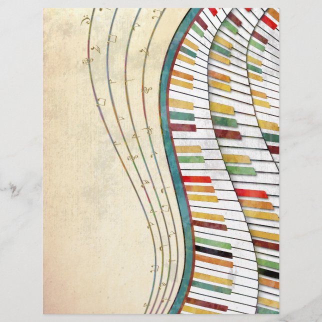 Papier Piano robuste et coloré rétro (Devant)