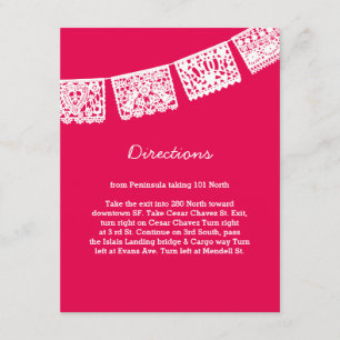 Papier Picado rose chaud Carte Mariage