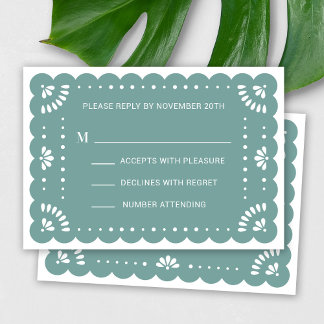 Papier Picado Style Carte RSVP mexicaine