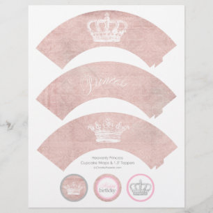 Papier Pièges et toppers à cupcake Princess paradisiaques