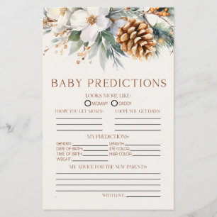 Papier Pine Tree Floral Baby shower Prédictions Jeu