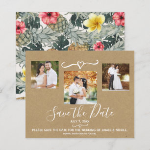 Papier Pineapples Tropicaux Mariage Photo Save the Date