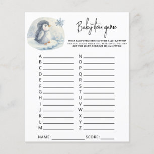 Papier Pingouin - Jeu d'article pour bébé. Jeu baby showe