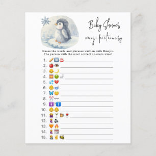 Papier Pingouin - Jeu d'image d'emoji Baby Shower