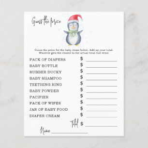 Papier Pingouin - Jeux de fête   Jeu devis de prix