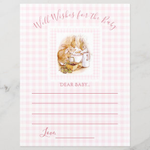 Papier Pink Beatrix Potter bien souhaite Baby shower jeu
