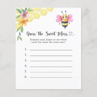 Papier Pink Bee baby shower - Guess the Sweet Mess game