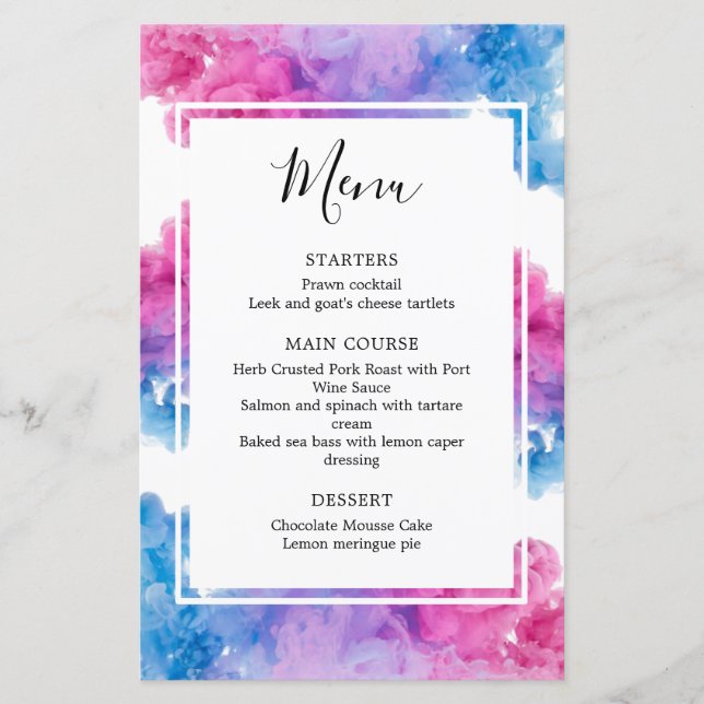 Papier Pink Blue Smoke Gender Revevevela Party Revevela M (Devant)