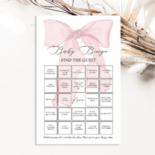 Papier Pink Bow Coquette Bingo Bingo Trouvez le jeu d'inv