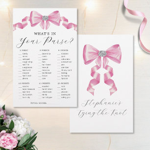 Papier Pink Bow Coquette Glam Fête des mariées Jeu