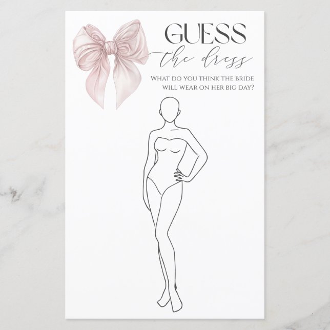 Papier Pink Bow Devine Le Jeu De Mariage De Robe (Devant)