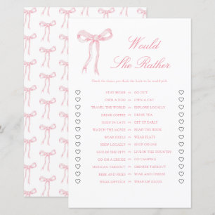 Papier Pink Bow Fête des mariées Voudrait-Elle Plutôt Jou