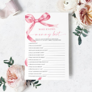 Papier Pink Bow Qui Connaît Mommy Meilleur Jeu