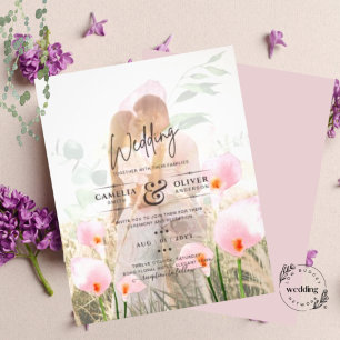 PAPIER PINK CALLA MENTIONNE PHOTO OVERLAY MARIAGE INVITE