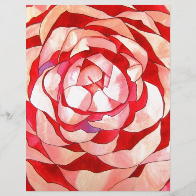 Papier Pink Camellia abstract art painting original (Devant)