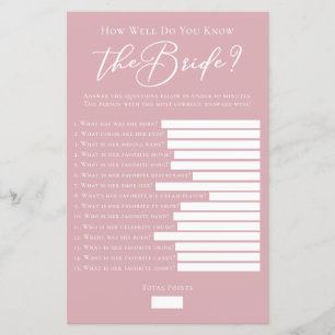 Papier Pink Comment bien connaissez-vous le jeu de douche