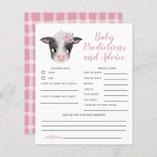 Papier Pink Cow Baby Predictions & Conseils Card