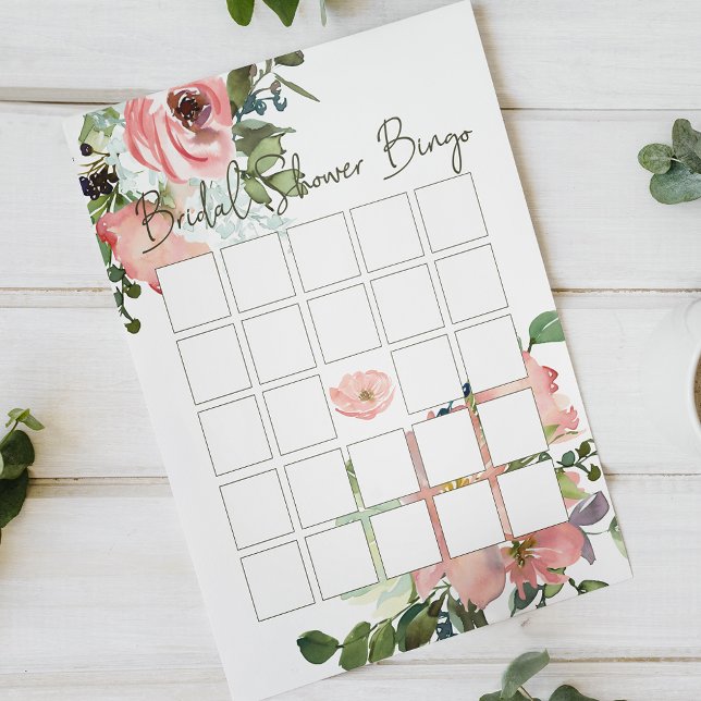 Papier Pink Eggshell Blush Élégant Bingo de la nuptiale f (Créateur téléchargé)