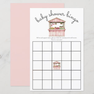 Papier Pink Farmers Market Baby Girl Douche Bingo Jeu
