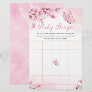 Papier Pink Floral Baby shower Bingo Jeu