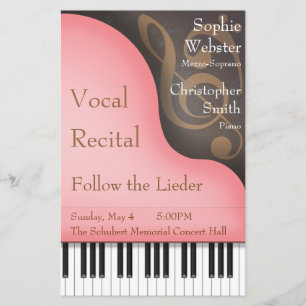 Papier Pink Grand Piano Vocal Considérant Poster & Progra