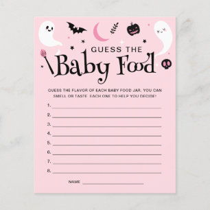 Papier Pink Halloween Baby shower Guess Baby Food Game