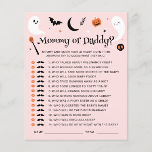 Papier Pink Halloween Baby shower Maman Ou Papa Jeu