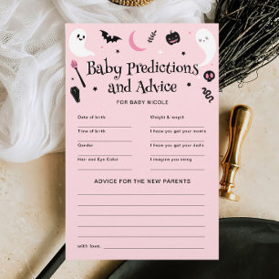 Papier Pink Halloween Baby shower Prédictions Conseils je