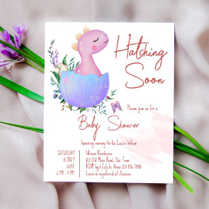 Papier Pink hatching bientôt baby shower budget invitatio