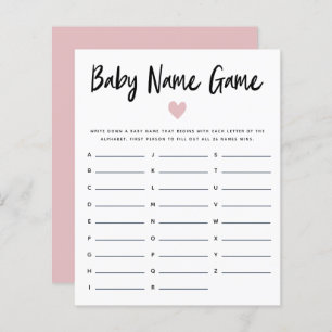Papier Pink Heart Baby Name Shower Jeu