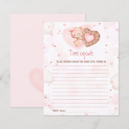 Papier Pink Heart Time Capsule Card Valentine Baby shower