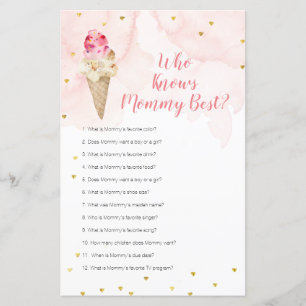 Papier Pink Ice Cream Floral Qui Connaît Mommy Meilleur J
