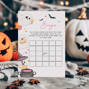 Papier Pink Little Boo Halloween Baby shower Bingo Jeu