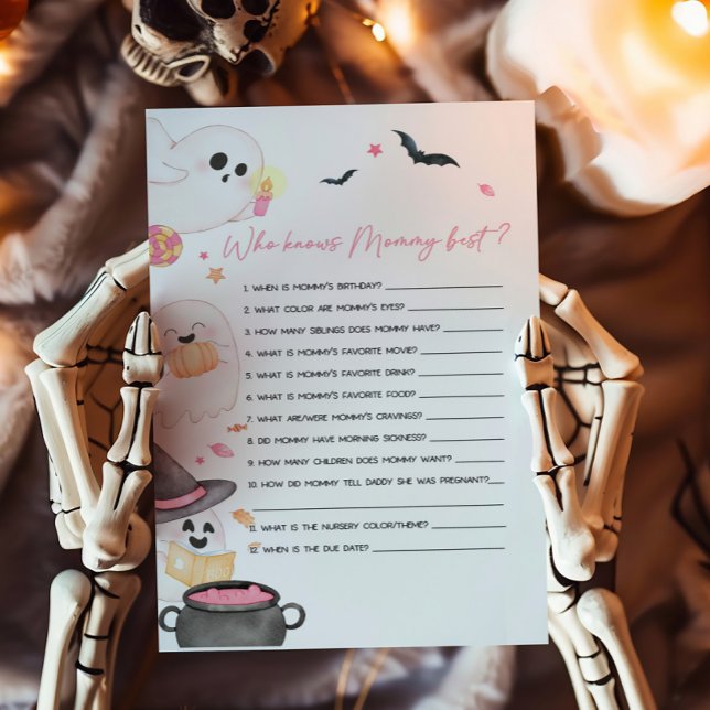 Papier Pink Little Boo Qui connaît maman Meilleur Jeu (Pink Little Boo Baby Shower Who knows Mommy Best Game)