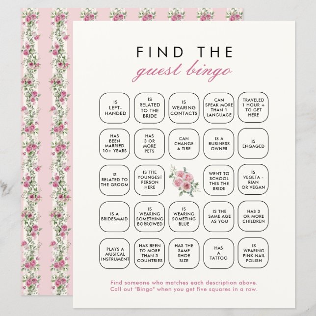 Papier Pink Love Shack Fiance Trouver L'Invité Jeu De Bin (Devant / Derrière)