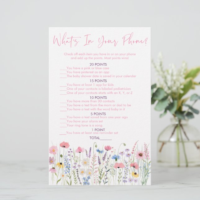 Papier Pink Meadow Fleurs sauvages Ce qui est dans votre  (Debout devant)