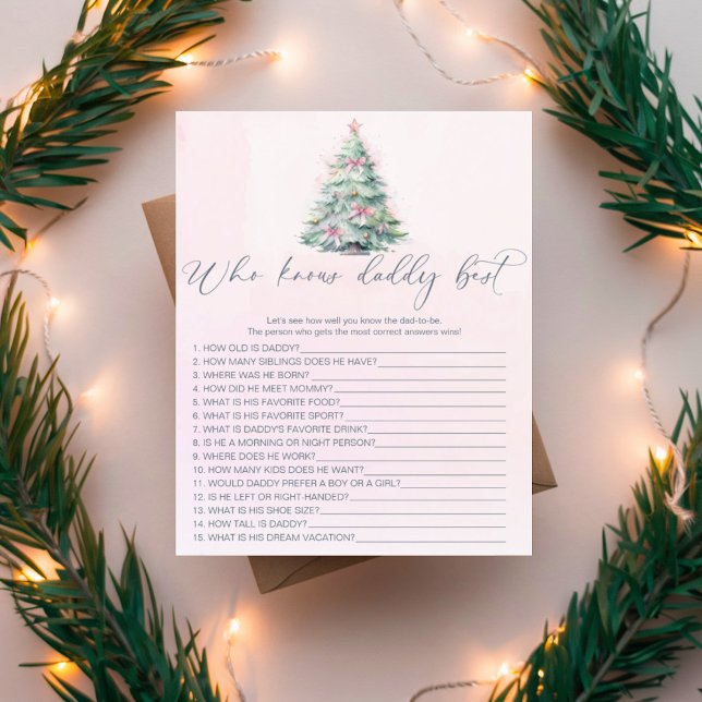 Papier Pink noël arbre qui connaît papa meilleur jeu (Créateur téléchargé)